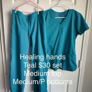 Healing Hands Teal Scrub Set